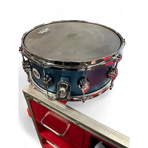Used 2020s DW 6X14 Design Series Snare Metallic Aqua Marine Drum