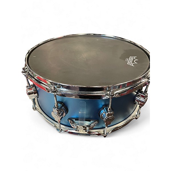 Used 2020s DW 6X14 Design Series Snare Metallic Aqua Marine Drum