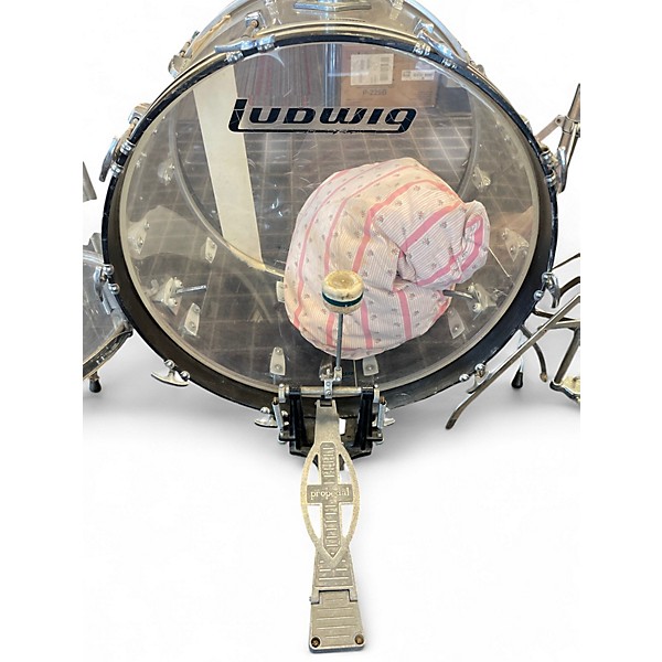 Vintage 1970s Ludwig 4 Piece Vistalite Clear Drum Kit