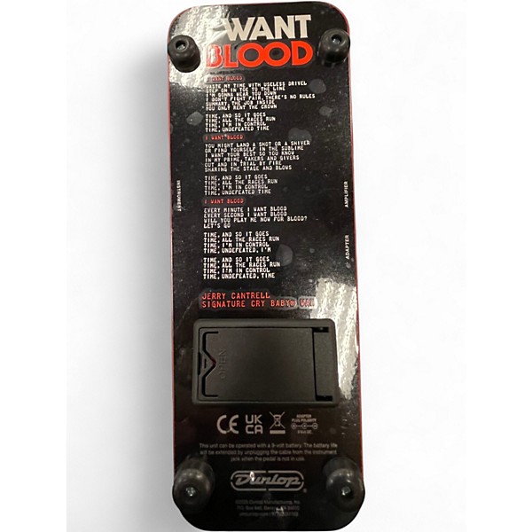 Used Dunlop Jerry Cantrell I Want Blood Cry Baby Effect Pedal