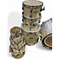 Used 1970s Pearl 9 Piece 1970s Fiber Glass kit silver satin Drum Kit