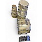 Used 1970s Pearl 9 Piece 1970s Fiber Glass kit silver satin Drum Kit