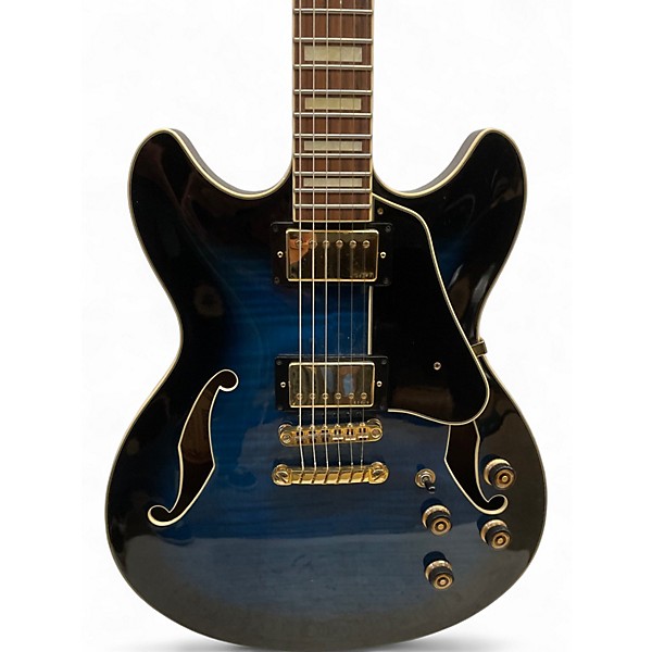Used Ibanez AS93 Artcore Blue Sunburst Hollow Body Electric Guitar