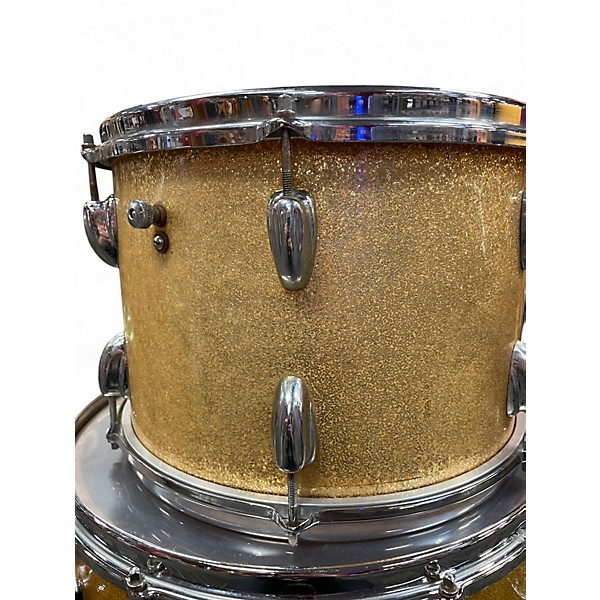 Vintage 1962 Slingerland 3 Piece 3 Piece Gold Sparkle Drum Kit