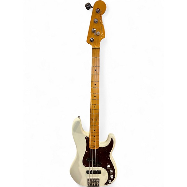 Used Fender American Ultra PJ White Sparkle Electric Bass Guitar