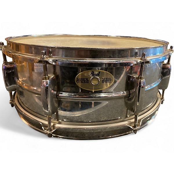 Used Pearl 14in Mirror Chrome Steel Shell Chrome Drum