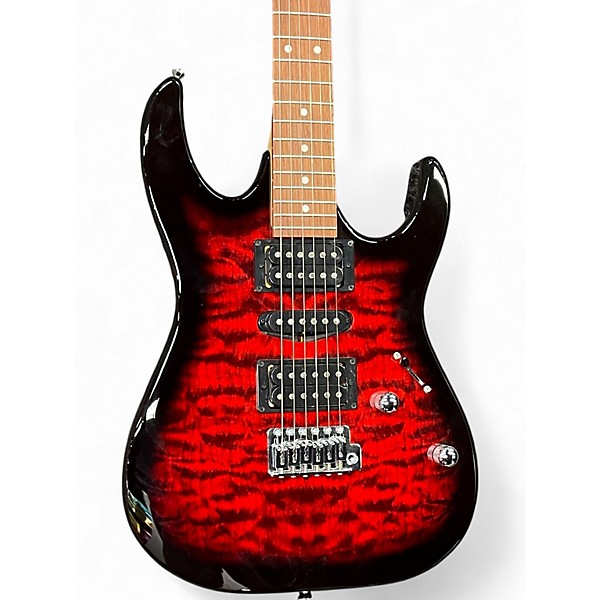 Used Ibanez GRX70QA Crimson Red Burst Solid Body Electric Guitar