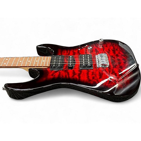 Used Ibanez GRX70QA Crimson Red Burst Solid Body Electric Guitar