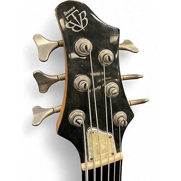 Used Ibanez BTB406QM Trans Black Electric Bass Guitar