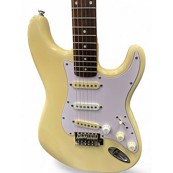 Used Squier Standard Stratocaster Antique Ivory Solid Body Electric Guitar