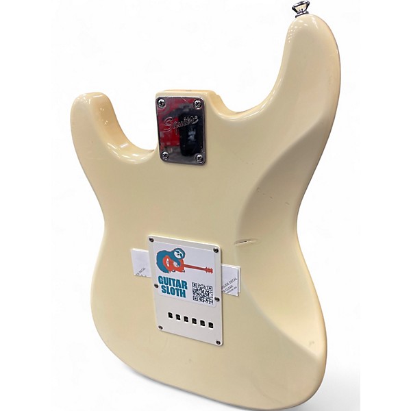 Used Squier Standard Stratocaster Antique Ivory Solid Body Electric Guitar