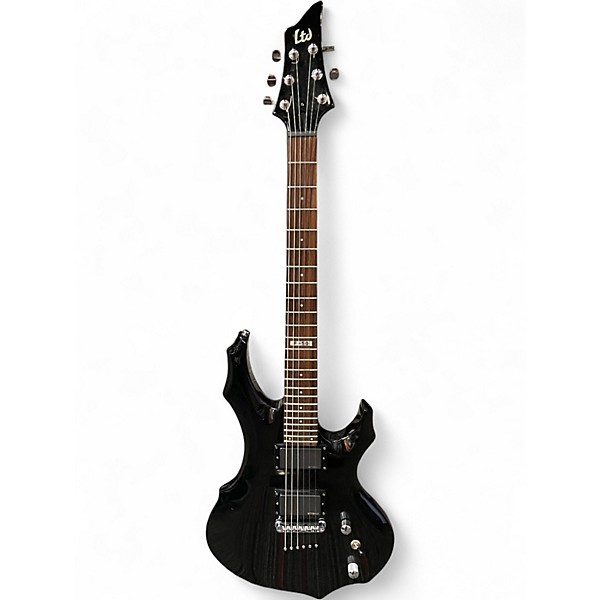 Used ESP LTD F50 W/ EMG + LOCKING TUNERS Black Solid Body Electric Guitar