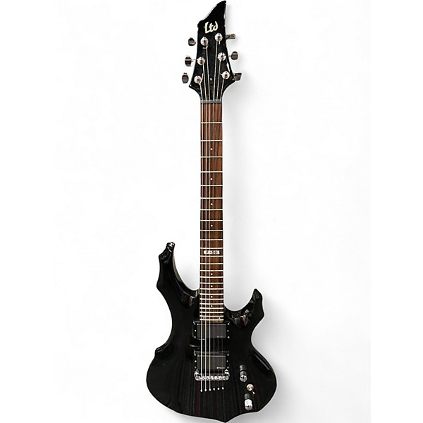 Used ESP LTD F50 W/ EMG + LOCKING TUNERS Black Solid Body Electric Guitar