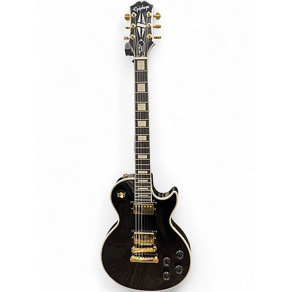 Used Epiphone Les Paul Custom Black and Gold Solid Body Electric Guitar