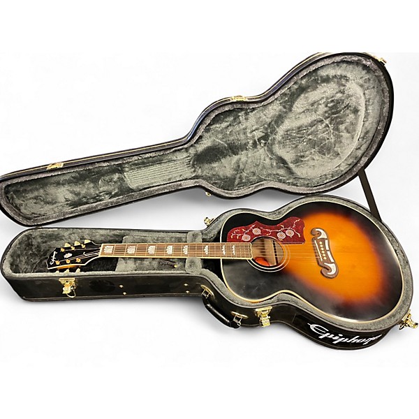 Used Epiphone J-200 Vintage Sunburst Acoustic Electric Guitar