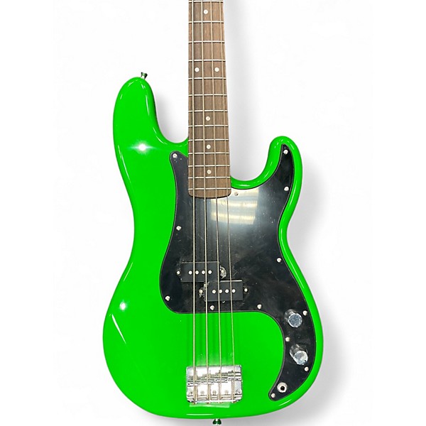 Used Squier P BASS LIME GREEN Electric Bass Guitar