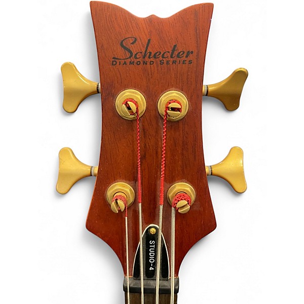 Used Schecter Guitar Research Stiletto Studio-4 LH Honey Satin Electric Bass Guitar