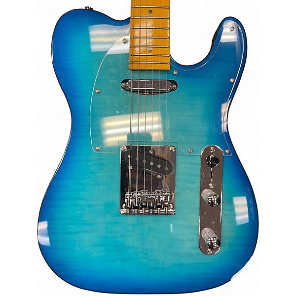 Used Leo Jaymez TELE-STYLE Blue Burst Solid Body Electric Guitar
