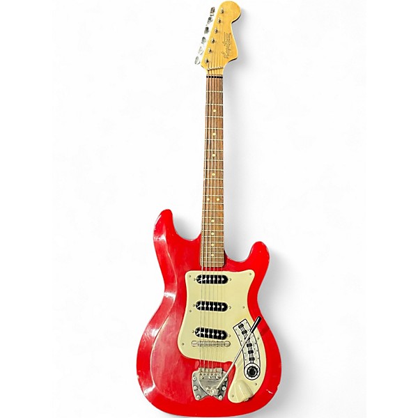 Vintage 1960s Hagstrom F-300 Futura III Red Solid Body Electric Guitar