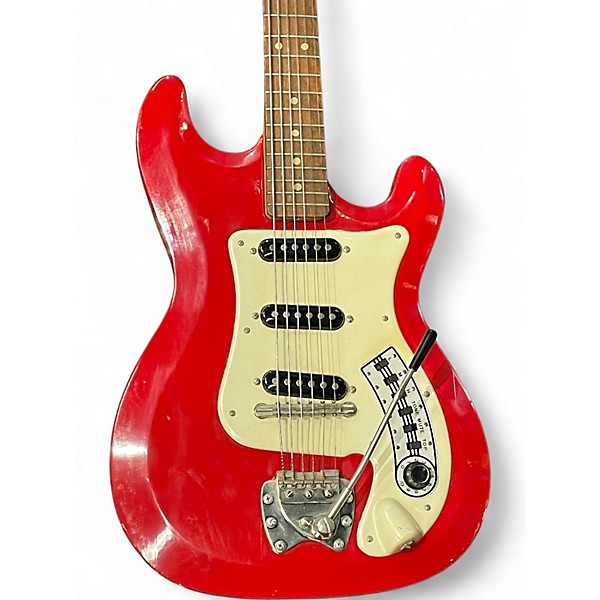 Vintage 1960s Hagstrom F-300 Futura III Red Solid Body Electric Guitar