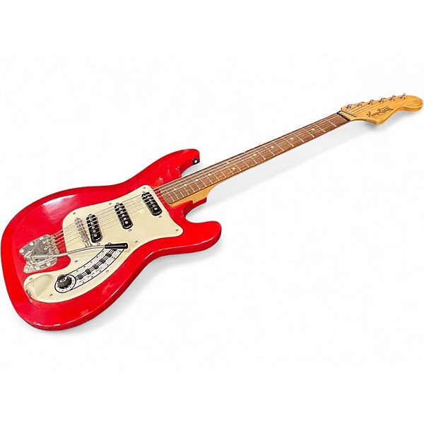 Vintage 1960s Hagstrom F-300 Futura III Red Solid Body Electric Guitar