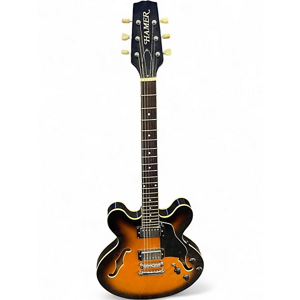 Used Hamer Echotone Sunburst Hollow Body Electric Guitar