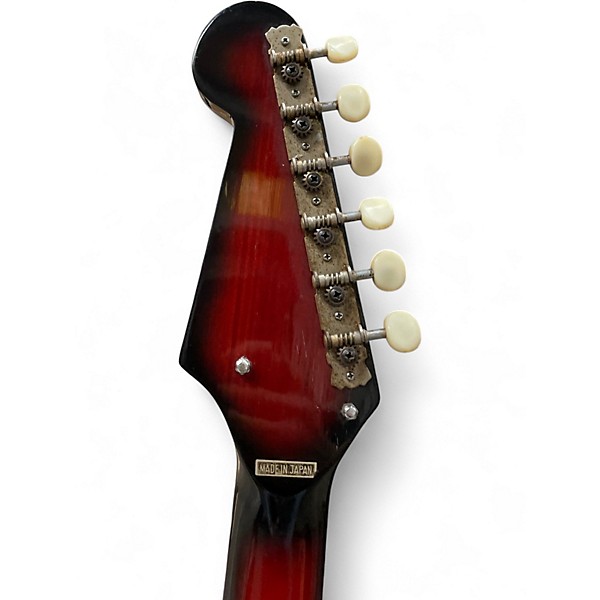 Vintage 1960s Tiesco BISON Metallic Candy Red Burst Solid Body Electric Guitar