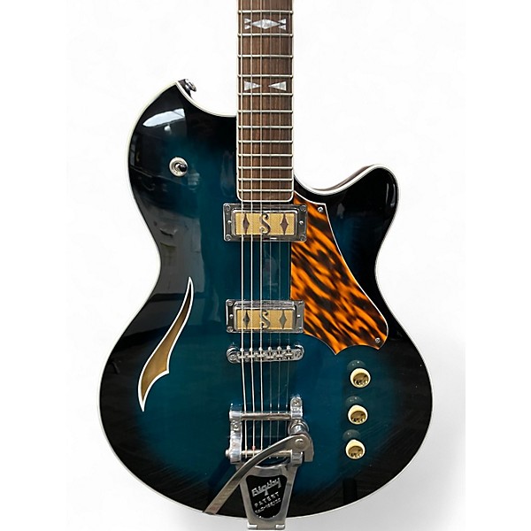 Used Supro CLERMONT AQUA BLUE BURST Hollow Body Electric Guitar