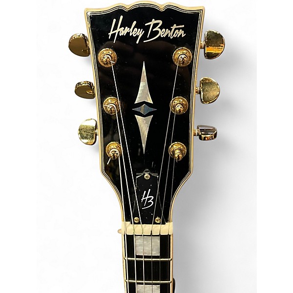 Used Harley Benton H3 Black and Gold Solid Body Electric Guitar