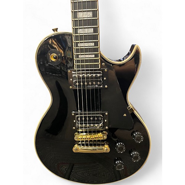 Used Harley Benton H3 Black and Gold Solid Body Electric Guitar