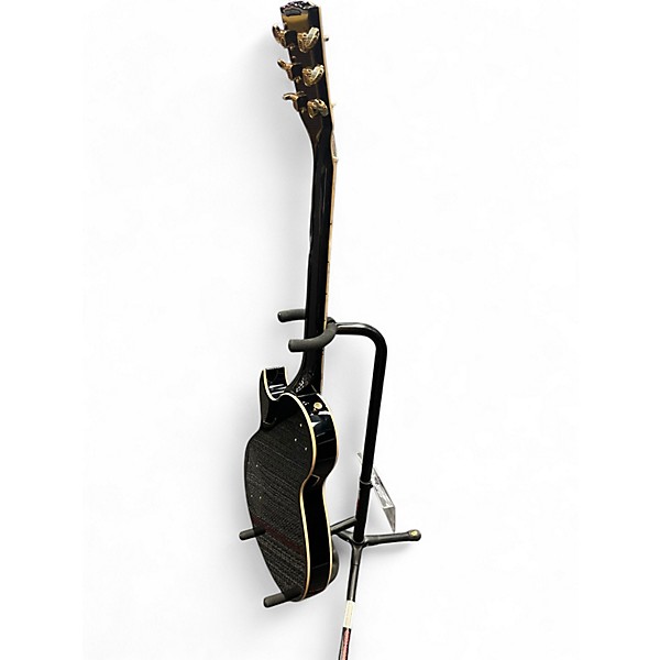 Used Harley Benton H3 Black and Gold Solid Body Electric Guitar