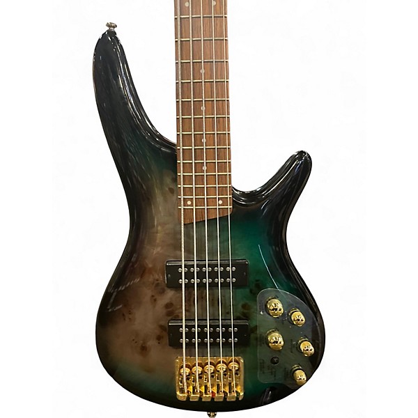 Used Sdgr SR405EQM Surreal Blue Burst Electric Bass Guitar