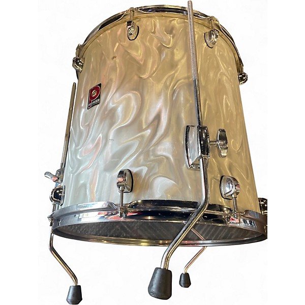 Used Premier 4 Piece Apk White satin flame Drum Kit