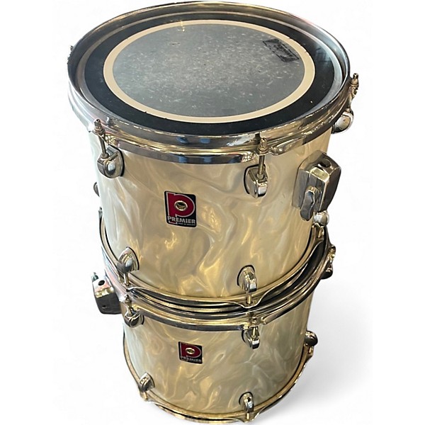 Used Premier 4 Piece Apk White satin flame Drum Kit