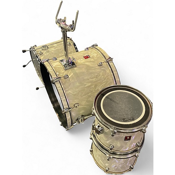 Used Premier 4 Piece Apk White satin flame Drum Kit
