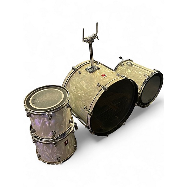 Used Premier 4 Piece Apk White satin flame Drum Kit