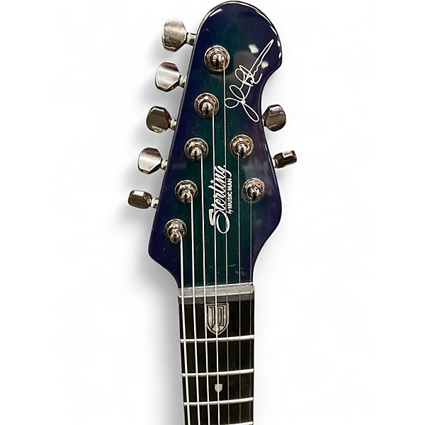 Used Sterling by Music Man John Petrucci JP157 7 String Aqua Burst Solid Body Electric Guitar