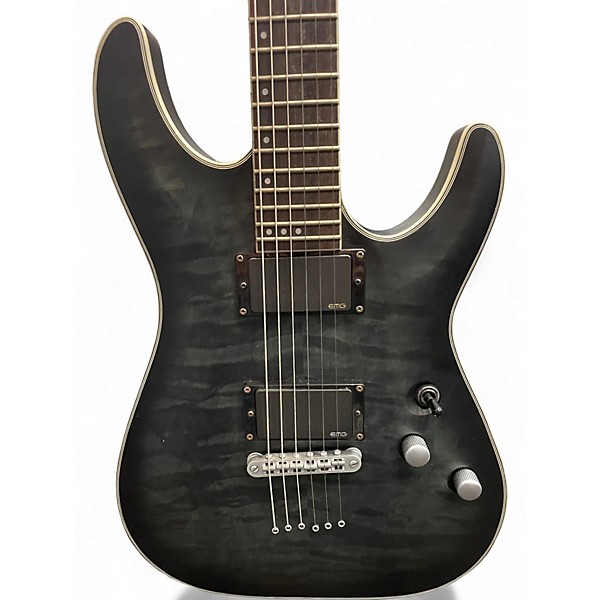 Used Schecter Guitar Research C1 Platinum Black Solid Body Electric Guitar