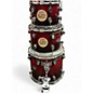 Used PDP by DW 5 Piece FS BIRCH DRUM SET - 5 PIECE  Red to Black Fade Drum Kit