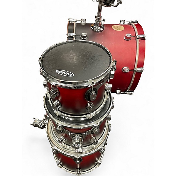 Used PDP by DW 5 Piece FS BIRCH DRUM SET - 5 PIECE  Red to Black Fade Drum Kit