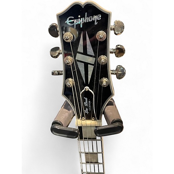 Used Epiphone Les Paul Custom silver burst Solid Body Electric Guitar