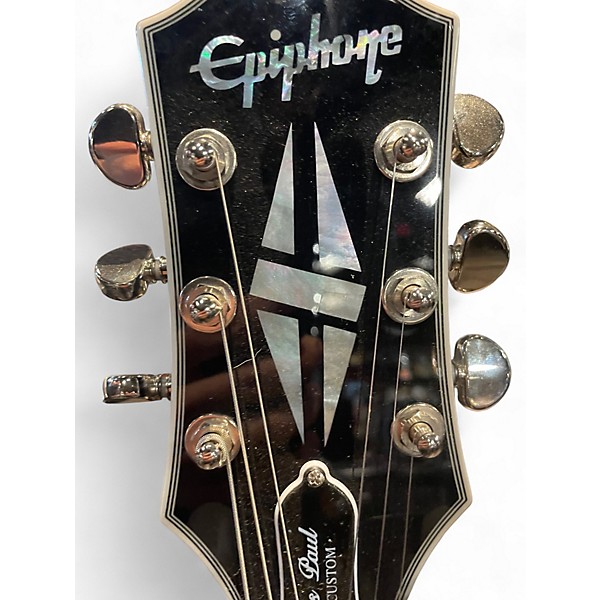 Used Epiphone Les Paul Custom silver burst Solid Body Electric Guitar