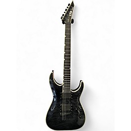 Used ESP mh-1001 ltd Trans Black Solid Body Electric Guitar