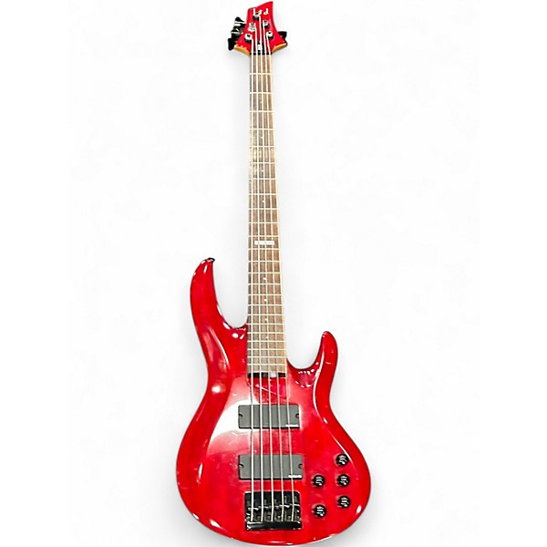 Used ESP LTD B205SM 5 String Red Electric Bass Guitar