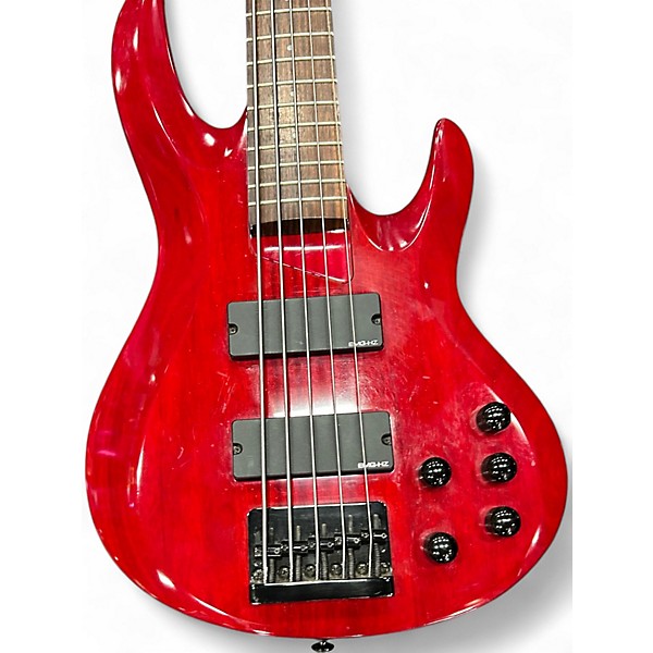 Used ESP LTD B205SM 5 String Red Electric Bass Guitar