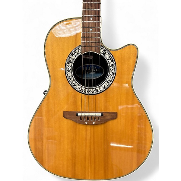 Used Ovation Ultra Series 1527 Natural Acoustic Electric Guitar