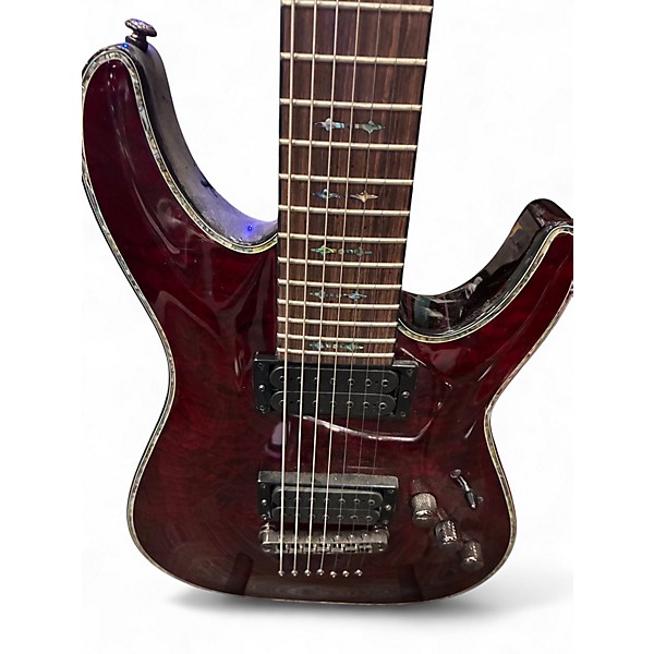 Used Schecter Guitar Research Hellraiser C7 7 String Black Cherry Solid Body Electric Guitar