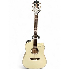 Used Takamine GD37CE Pearl White Acoustic Electric Guitar