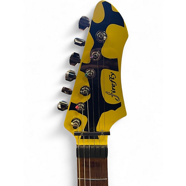 Used Firefly LYNCH TIGER COPY Black and Yellow Solid Body Electric Guitar