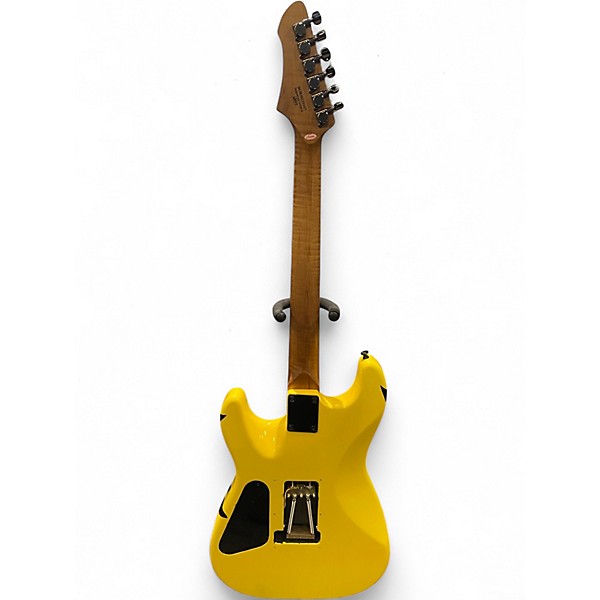 Used Firefly LYNCH TIGER COPY Black and Yellow Solid Body Electric Guitar